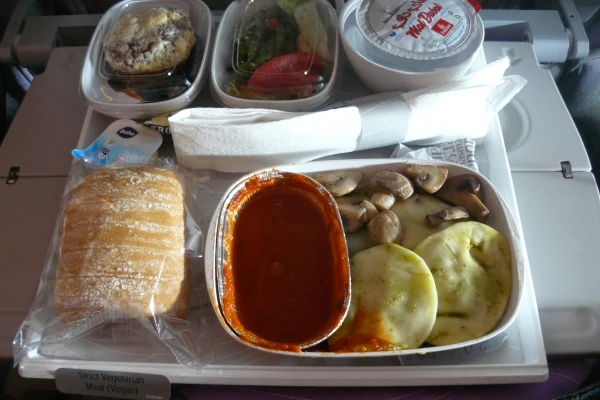 veganska hrana u zrakoplovu
